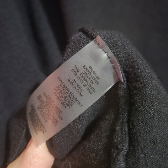 Sioni Black & White Beaded Collar Sweater Top Size 2XL - Picture 8 of 16